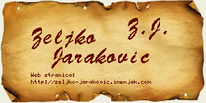 Željko Jaraković vizit kartica